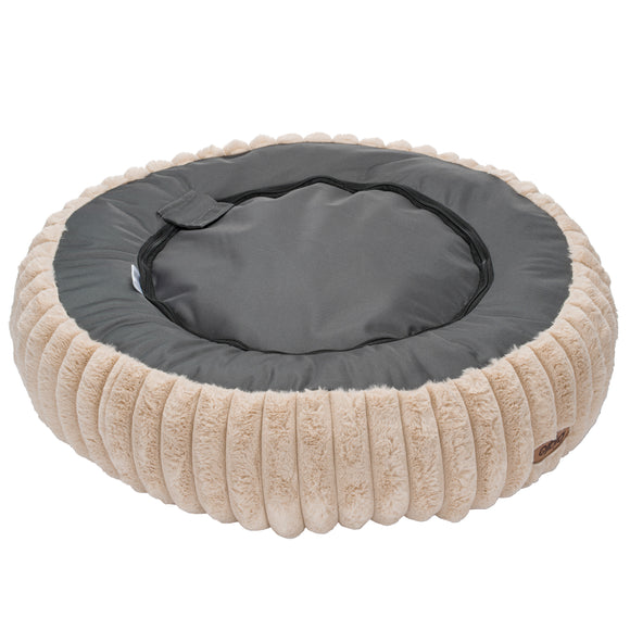 Biglo Cobe Donut Dog Bed XL – Soft Fluffy Anti-Stress Comfort, Beige