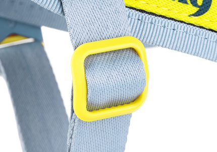 Julius-K9 Street Harness Sky Gray & Neon Lime – XXS, Lightweight Urban Design, Reflective Accents