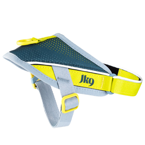 Julius-K9 Street Harness Sky Gray & Neon Lime – XXS, Lightweight Urban Design, Reflective Accents