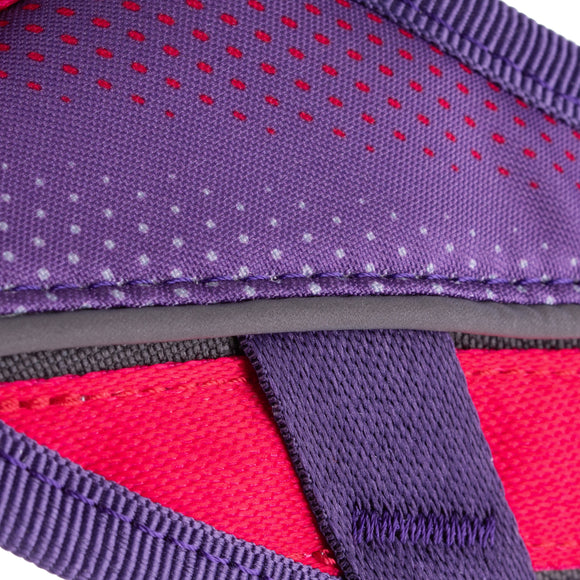 Julius-K9 Street Harness Dark Violet & Neon Raspberry – Large, Adjustable, Reflective Urban Design