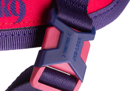 Julius-K9 Street Harness Dark Violet & Neon Raspberry – Large, Adjustable, Reflective Urban Design