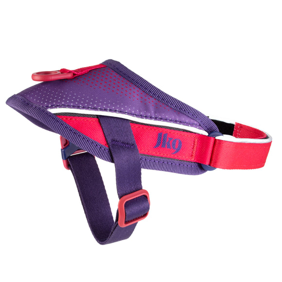 Julius-K9 Street Harness Dark Violet & Neon Raspberry – Large, Adjustable, Reflective Urban Design