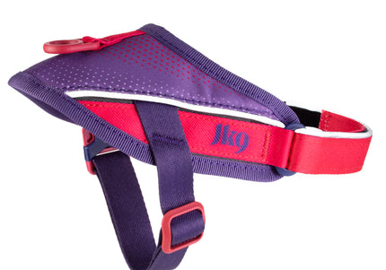 Julius-K9 Street Harness Dark Violet & Neon Raspberry – Large, Adjustable, Reflective Urban Design