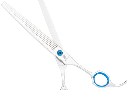 Jargem 3D Straight Blenders 7.5in – Single-Sided Thinning Shears, 56 Teeth, Offset Handle