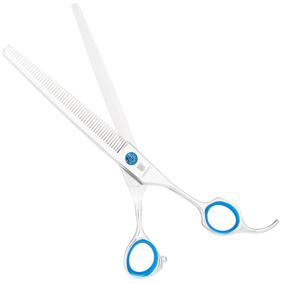 Jargem 3D Straight Blenders 7.5in – Single-Sided Thinning Shears, 56 Teeth, Offset Handle