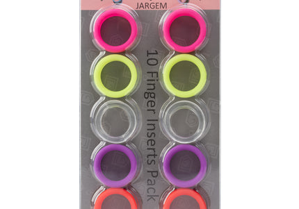 Jargem Finger Inserts – Interchangeable Scissor Rings Set, Mixed Colors, 10 Pieces