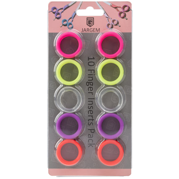 Jargem Finger Inserts – Interchangeable Scissor Rings Set, Mixed Colors, 10 Pieces