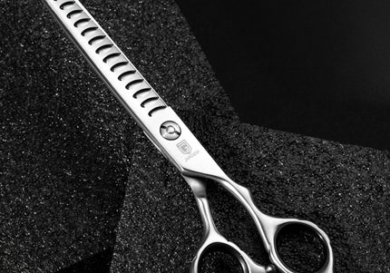 Jargem Satin Chunkers – 7.5" Single-Sided Thinning Scissors, 24 Teeth, Handy Satin Finish
