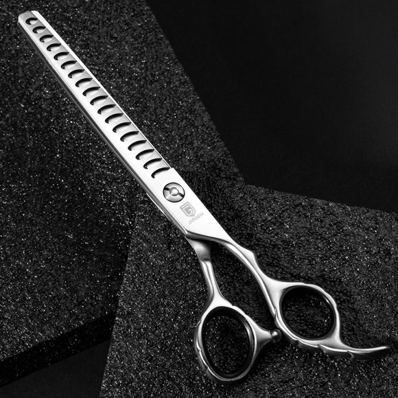 Jargem Satin Chunkers – 7.5" Single-Sided Thinning Scissors, 24 Teeth, Handy Satin Finish