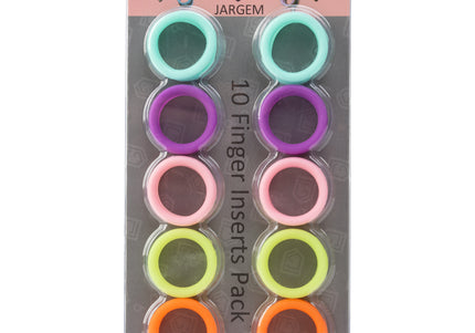 Jargem Finger Inserts – Interchangeable Scissor Rings Set, Mixed Colors, 10 Pieces
