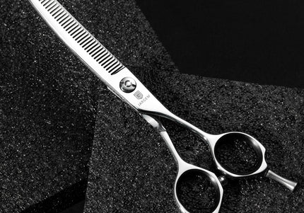 Jargem Curved Blenders 6.5" – Professional Single-Sided 45-Tooth Thinning Shears, Precision Cut