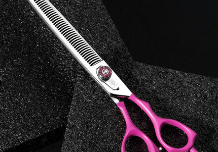 Jargem Pink Blenders 7.5" – Single-Sided Thinning Shears with Decorative Screw, 50 Teeth