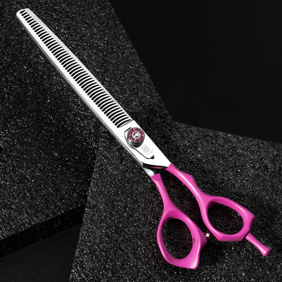 Jargem Pink Blenders 7.5" – Single-Sided Thinning Shears with Decorative Screw, 50 Teeth