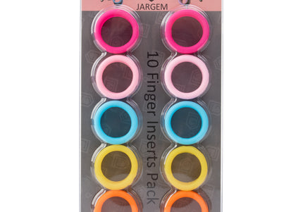 Jargem Finger Inserts – Interchangeable Scissor Rings Set, Mixed Colors, 10 Pieces