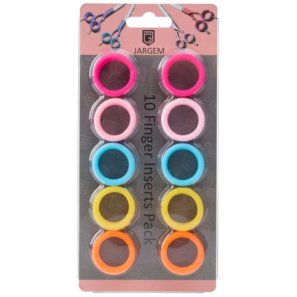 Jargem Finger Inserts – Interchangeable Scissor Rings Set, Mixed Colors, 10 Pieces