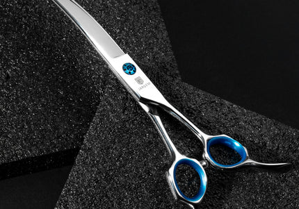 Jargem 3D Curved Grooming Scissors 7.5in – Offset Handle, Precision Cutting