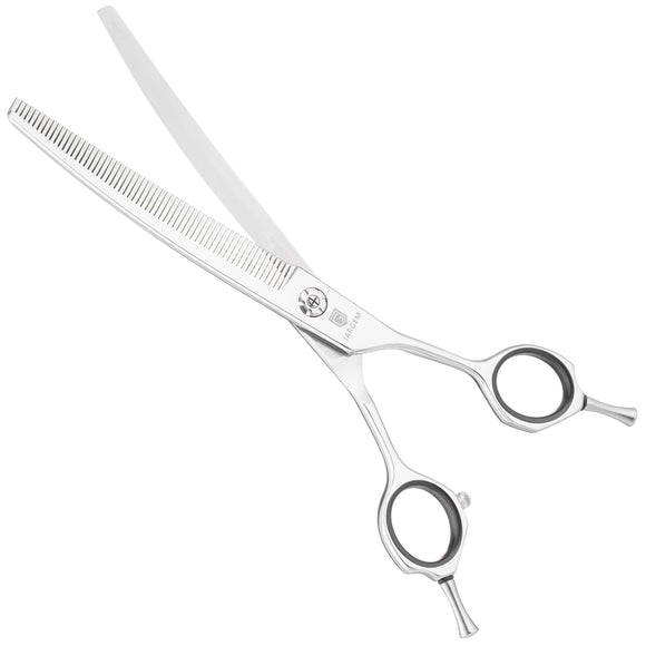 Jargem Curved Blending Shears 7.0" – Single-Sided Thinning Scissors with 60 Teeth