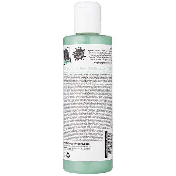 Bugalugs Tangle Tame 3in1 Shampoo – Conditioning and Detangling Formula, Avocado Coconut Scent, 250ml