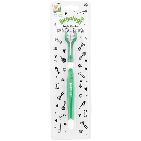 Bugalugs Triple Headed Dental Brush – Three-Sided Toothbrush with Ergonomic Handle Design