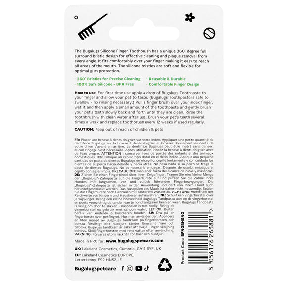 Bugalugs Finger Dental Brush – Silicone Toothbrush, Flexible Design, Easy Oral Care