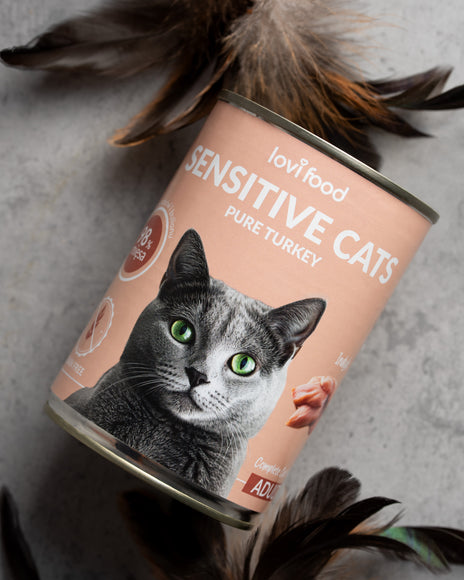 Lovi Food Cat Sensitive Pure Turkey – Hypoallergenic Mono-Protein Wet Food, 400g Can