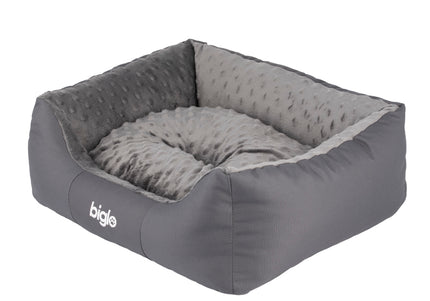 Biglo Bed Milano Minky Gray – Plush Large Dog Bed with Soft Minky Fabric, Comfortable Design