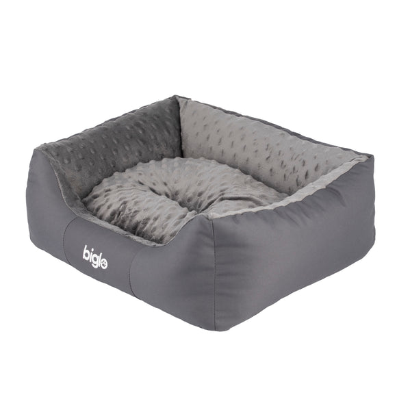 Biglo Bed Milano Minky Gray – Plush Large Dog Bed with Soft Minky Fabric, Comfortable Design