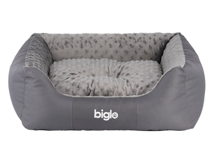 Biglo Milano Minky Gray Dog Bed – Extra Large, Ultra-Soft, Comfortable Design
