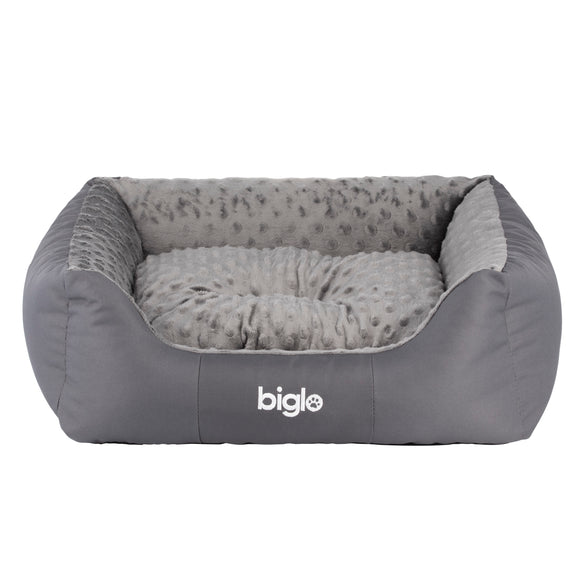 Biglo Milano Minky Gray Dog Bed – Extra Large, Ultra-Soft, Comfortable Design
