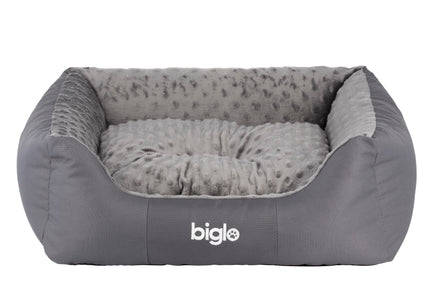 Biglo Bed Milano Minky Gray – Plush Large Dog Bed with Soft Minky Fabric, Comfortable Design