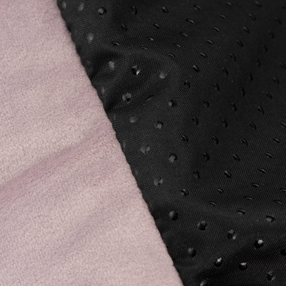 Biglo Velur Love Lux Pink Velvet Bed – Medium, Soft Cushion with Dusty Pink Piping