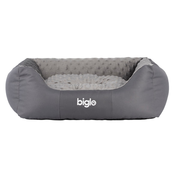 Biglo Milano Minky Gray Dog Bed – Extra Large, Ultra-Soft, Comfortable Design