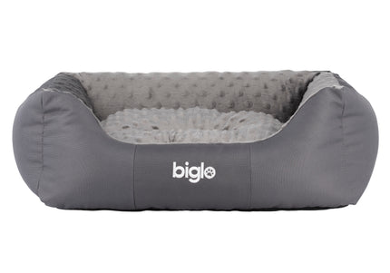 Biglo Bed Milano Minky Gray – Plush Large Dog Bed with Soft Minky Fabric, Comfortable Design
