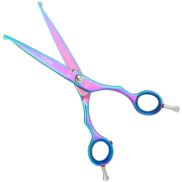 Geib Entree Blue Titan Safety Scissors 6.5" – Straight, Titanium-Coated, Micro-Grind Blade, Premium Quality