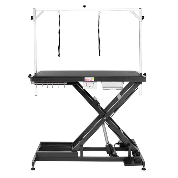 Blovi Callisto Pro Grooming Table – Electric Lift, Accessory Shelf, 125x65cm Anthracite Top