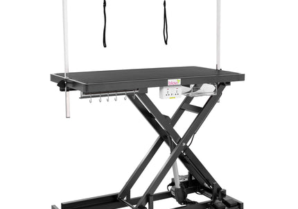 Blovi Callisto Pro Grooming Table – Electric Lift, Accessory Shelf, 125x65cm Anthracite Top