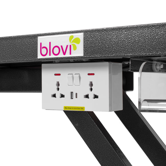 Blovi Callisto Pro Grooming Table – Electric Lift, Accessory Shelf, 125x65cm Anthracite Top