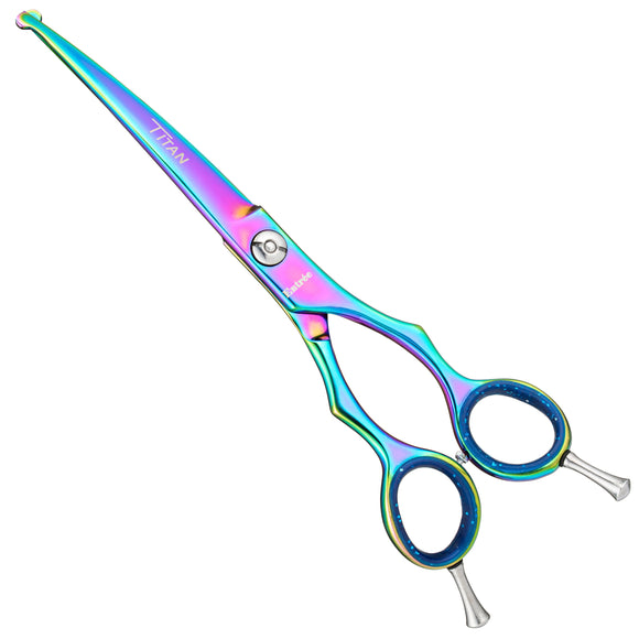 Geib Entree Blue Titan Safety Scissors 6.5" – Straight, Titanium-Coated, Micro-Grind Blade, Premium Quality