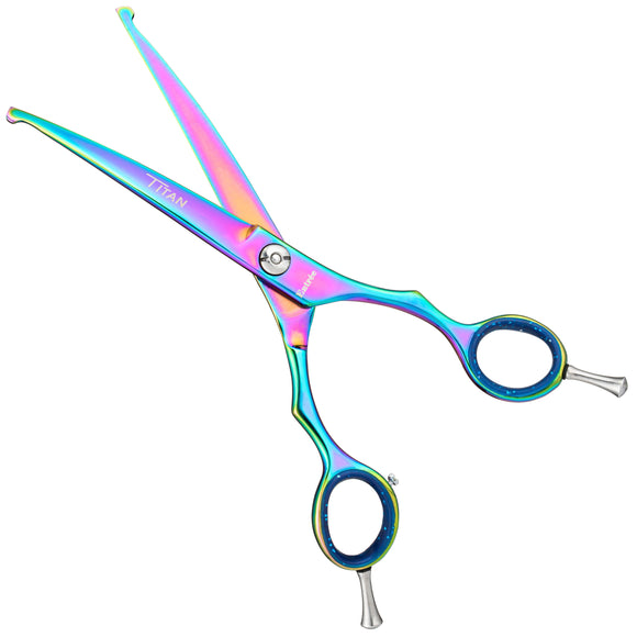 Geib Entree Blue Titan Safety Scissors 6.5" – Straight, Titanium-Coated, Micro-Grind Blade, Premium Quality