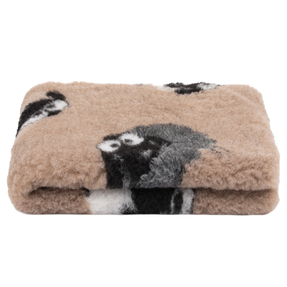 Blovi DryBed A+ Non-Slip Grooming Bed – Beige Sheep Pattern, 100x75cm, Soft and Durable