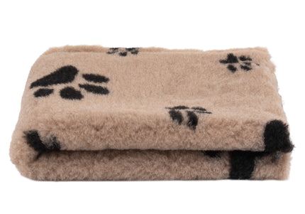 DryBed A+ Non-Slip Grooming Bed – Beige with Black Paws, 100x75cm, Soft and Durable