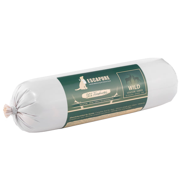 Escapure Wild Wurst Wet Dog Food – Deer Meat Bar, 800g, Premium Protein Source