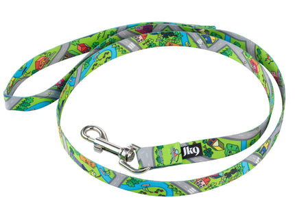 Julius-K9 MoreColor Basic Leash – 120cm Durable Tape, Colorful Town Pattern