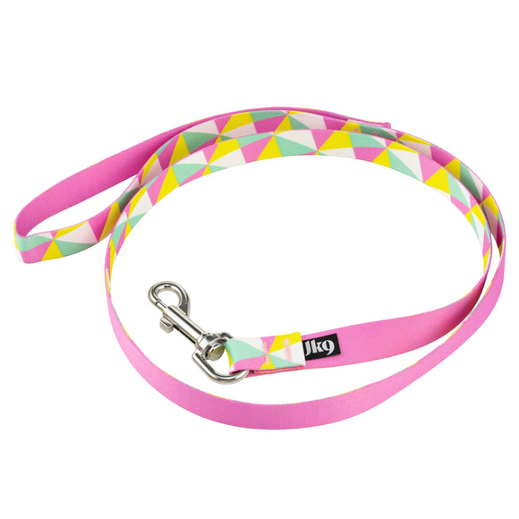 Julius-K9 MoreColor Basic Leash Retro 120cm – Durable Tape Leash with Colorful Triangle Pattern