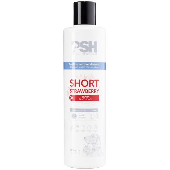PSH Daily Beauty Short Strawberry Shampoo 300ml – Vegan Biotin Formula, Nourishing for Short Coats