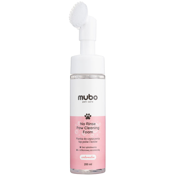 Mubo No Rinse Paw Cleaning Foam – Watermelon Scent, 200ml, Quick Wash Formula