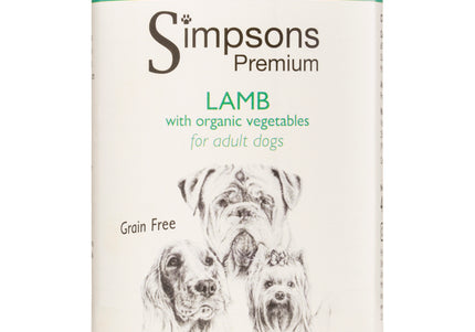 Simpsons Premium Adult Lamb Casserole Wet Dog Food – Tender Lamb Recipe, 12 x 400g Cans