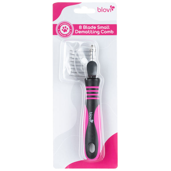 Blovi 8-Blade Dematting Comb – Small Curved Teeth, Removes Tangles and Mats Easily