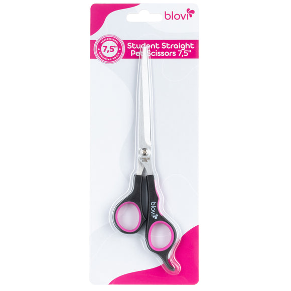 Blovi Student Straight Grooming Scissors 7.5in – Micro-Sharpened Precision Blades, Lightweight Design