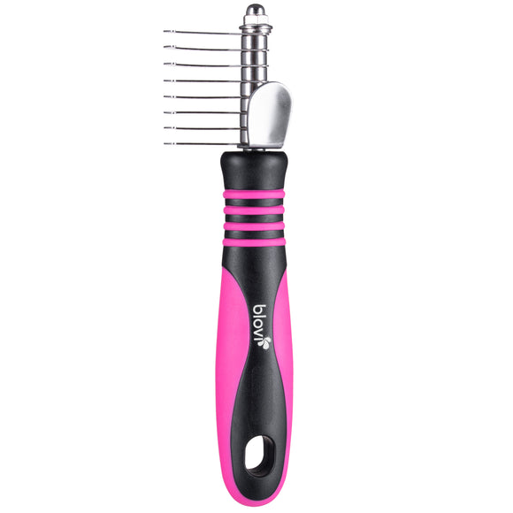 Blovi 8-Blade Dematting Comb – Small Curved Teeth, Removes Tangles and Mats Easily